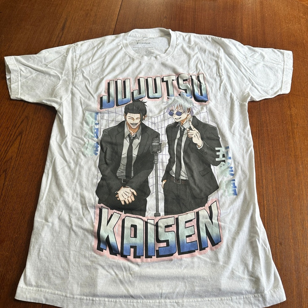 Crunchyroll Jujutsu Kaisen Gojo & Geto Suit Graphic Tee White L Animecore Manga